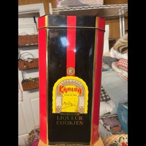 Kahlua large metal tin- empty - rare 13"  tall very clean